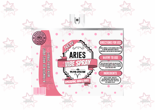 Aries Vibe | Spray Bottle Effect | 20oz Tumbler Sublimation Wrap