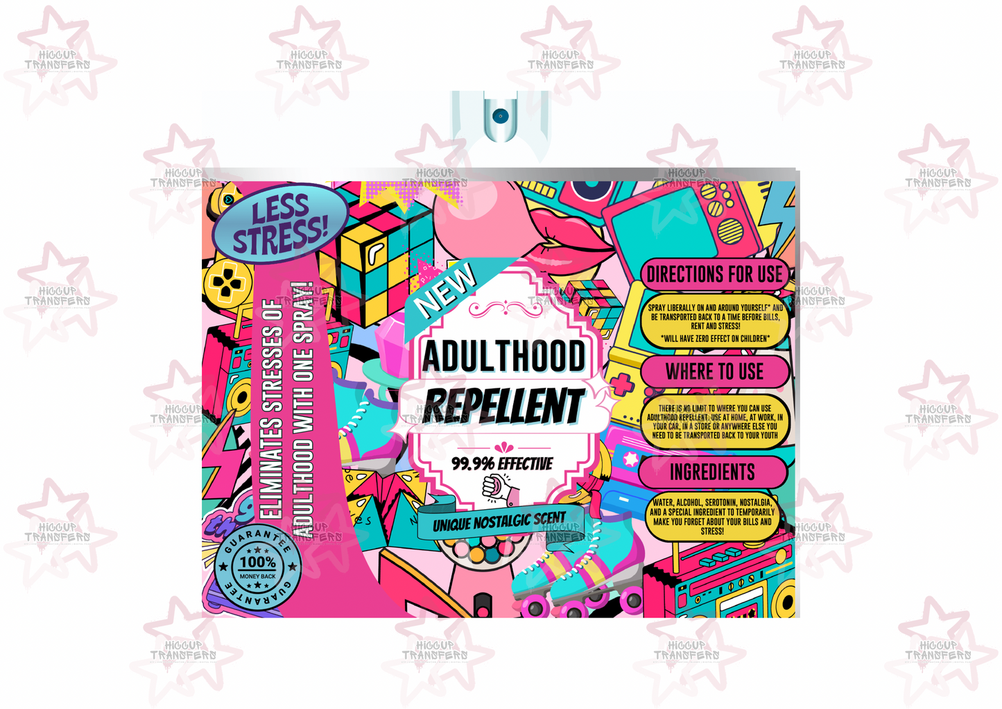 Retro Adulthood Repellent | Spray Bottle Effect | 20oz Tumbler Sublimation Wrap