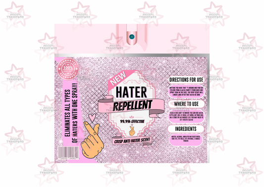 Pink Hater Repellent | Spray Bottle Effect | 20oz Tumbler Sublimation Wrap