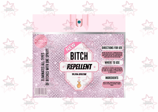 Pink Glitter Bitch Repellent | Spray Bottle Effect | 20oz Tumbler Sublimation Wrap