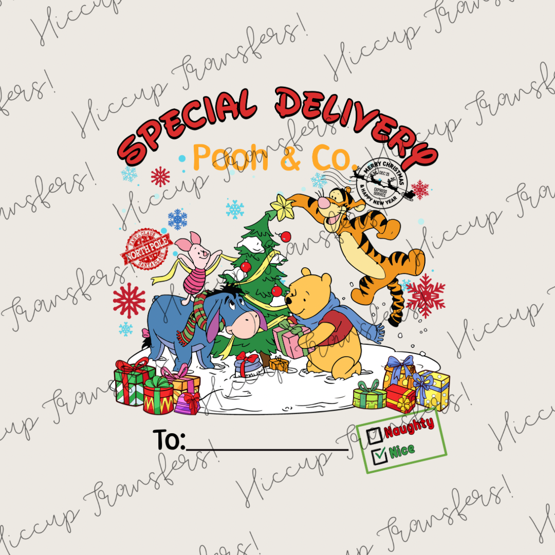 Pooh & Friends | DTF transfer | Sacks & Christmas Eve Boxes