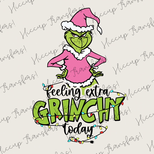 Feeling Extra | DTF transfer | Pink Green Christmas