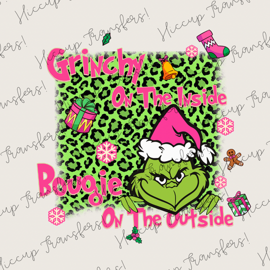 Boujie On The Outside | DTF transfer | Pink Green Christmas