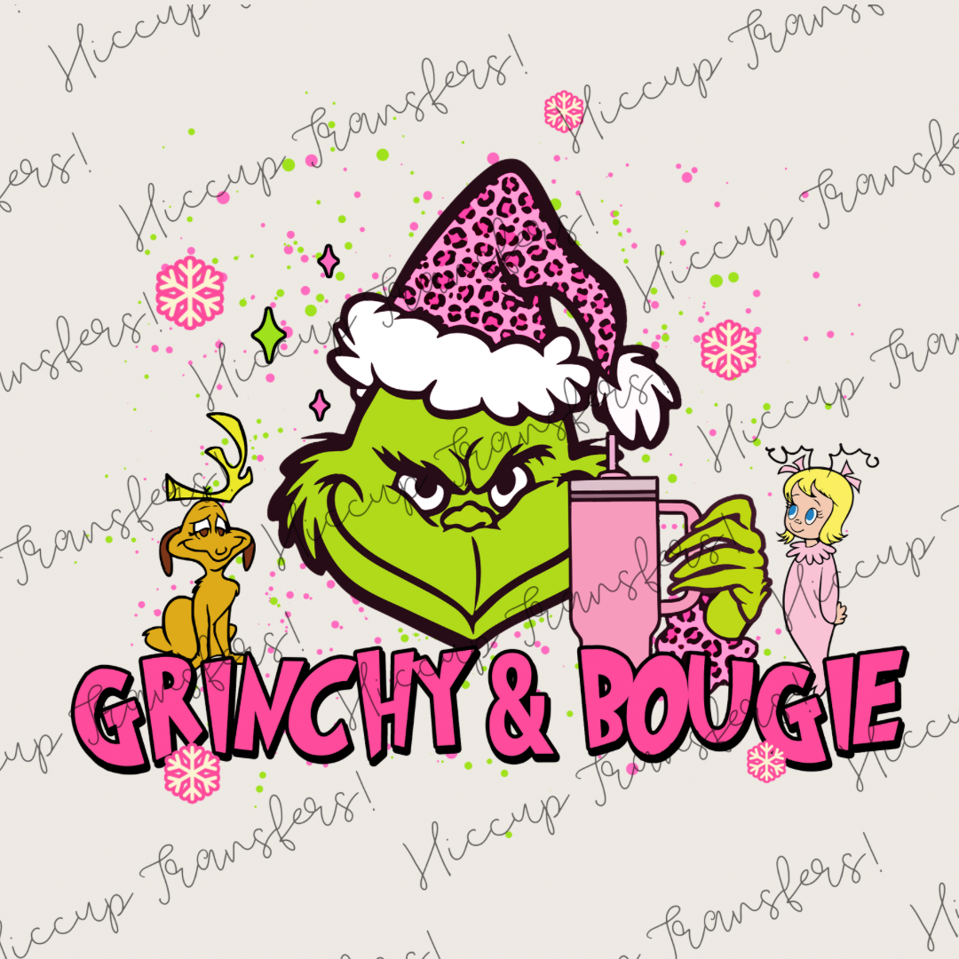 G & Boujie Christmas | DTF transfer | Pink Green Christmas