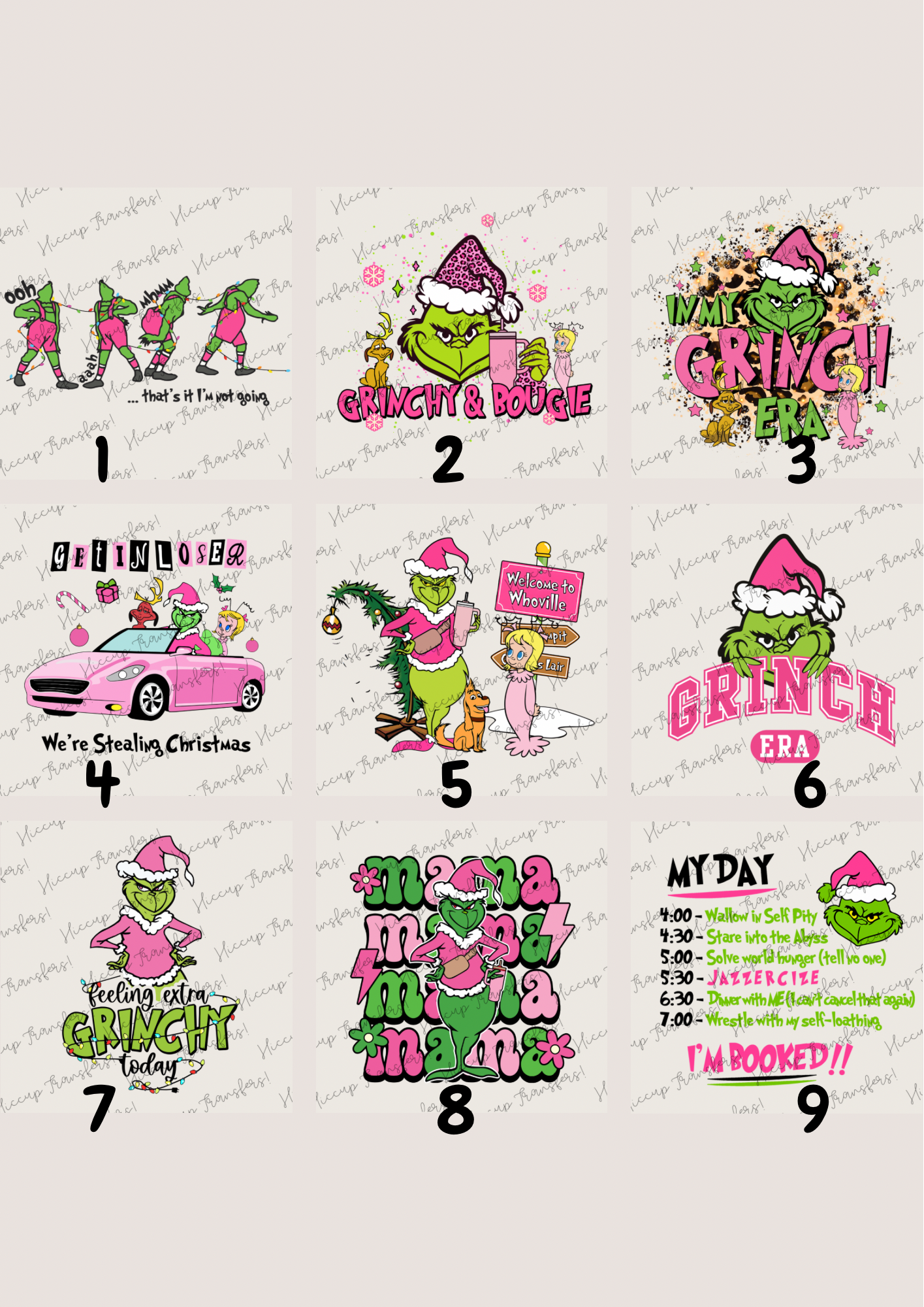 Pink Green Christmas 1 | Christmas Designs | UVDTF 3” / 6” / 8” Decal