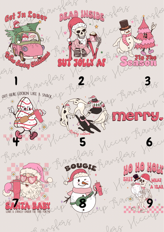 Pink Christmas Designs 2 | DTF transfer