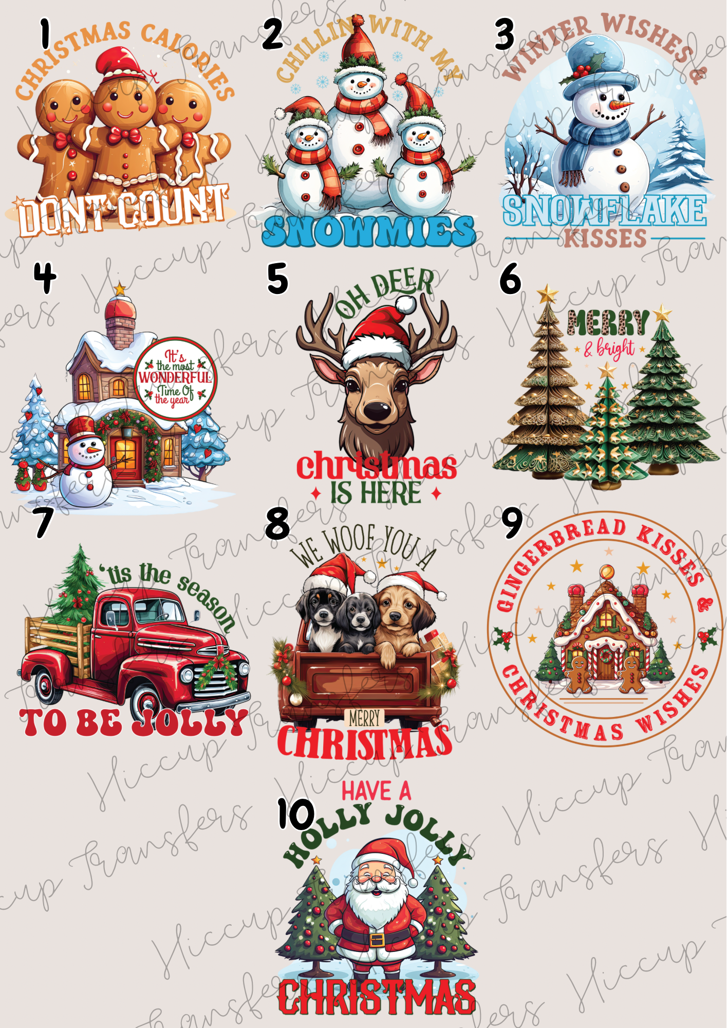 Christmas 3 | Christmas Designs  | UVDTF 3” / 6” / 8” Decal