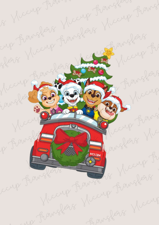 Christmas Car Pups | Christmas | DTF Transfer