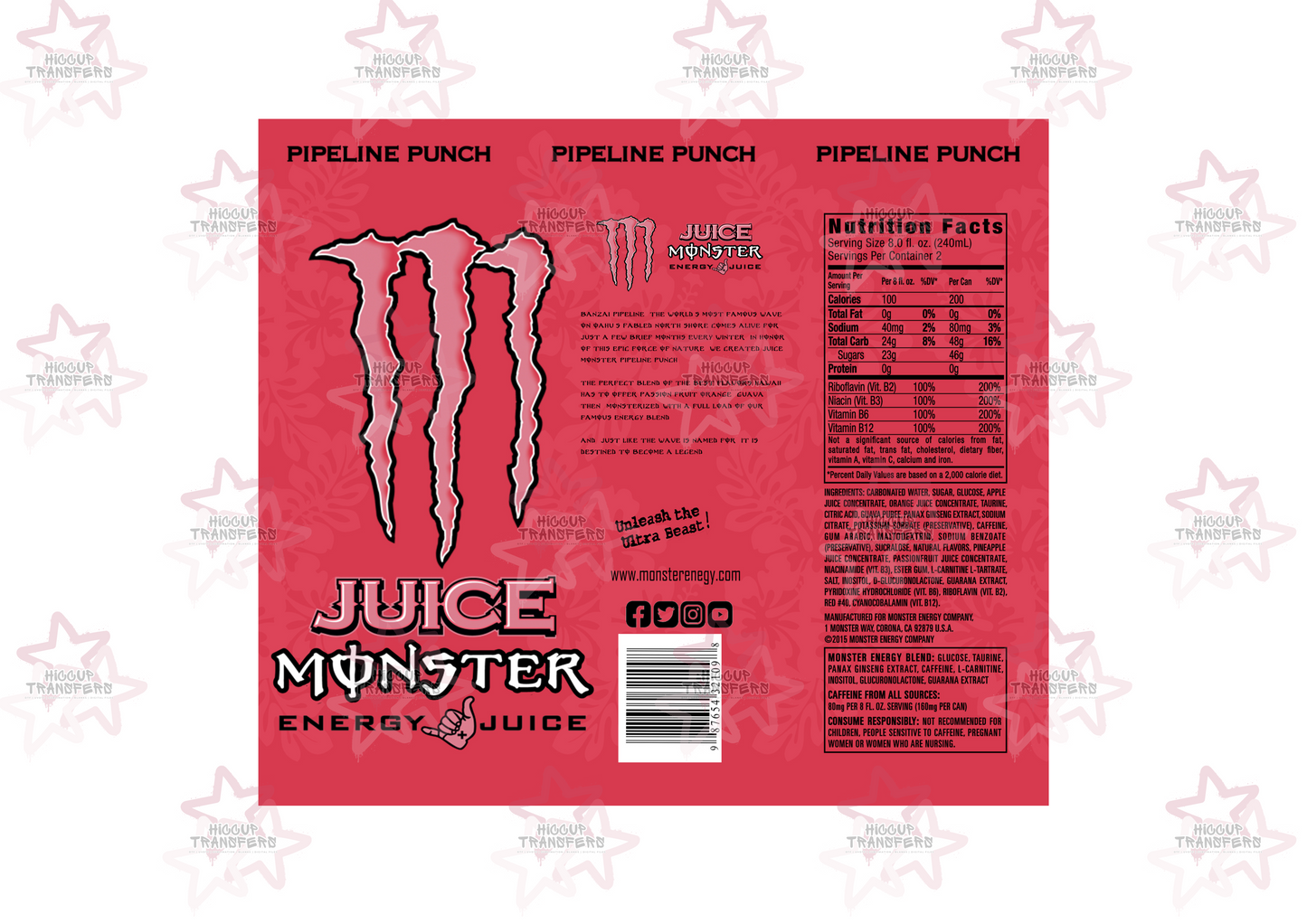 Monster Pipeline Punch | 20oz Tumbler Sublimation Wrap