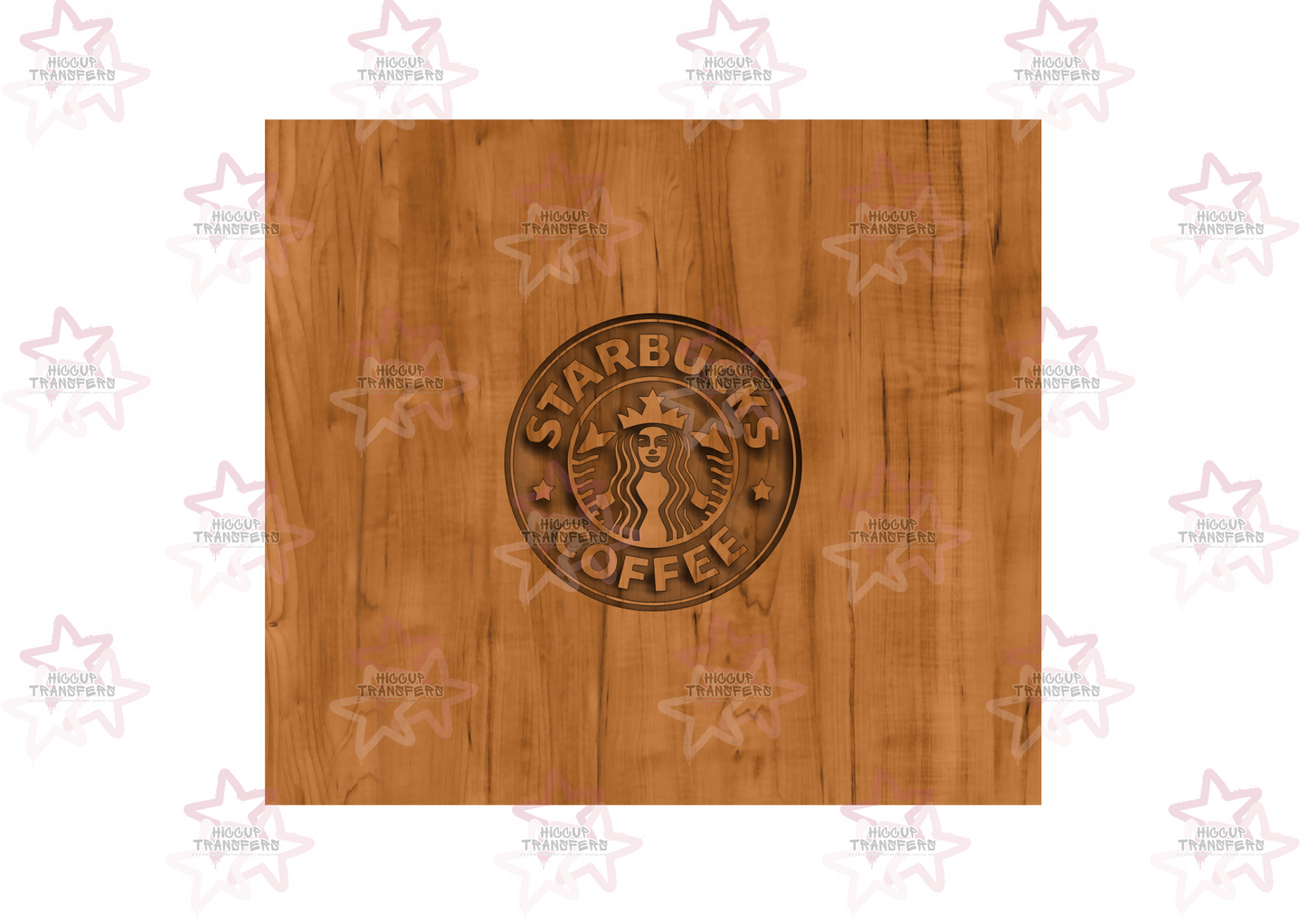 Starbies Wood Effect | 20oz Tumbler Sublimation Wrap