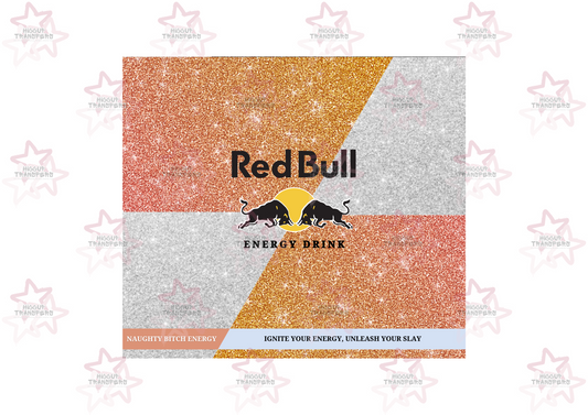 Red Bull Glitter Burnt Orange | 20oz Tumbler Sublimation Wrap