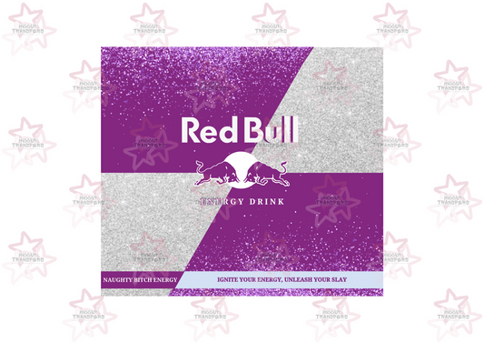 Red Bull Glitter Purple | 20oz Tumbler Sublimation Wrap