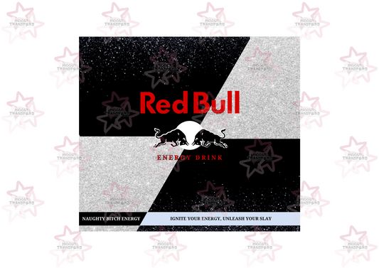 Red Bull Glitter Black | 20oz Tumbler Sublimation Wrap