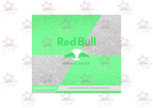 Red Bull Glitter Lime Green | 20oz Tumbler Sublimation Wrap