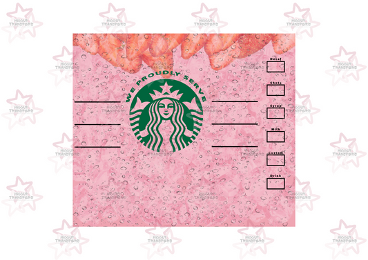Starbies Pink Drink Strawberry | 20oz Tumbler Sublimation Wrap