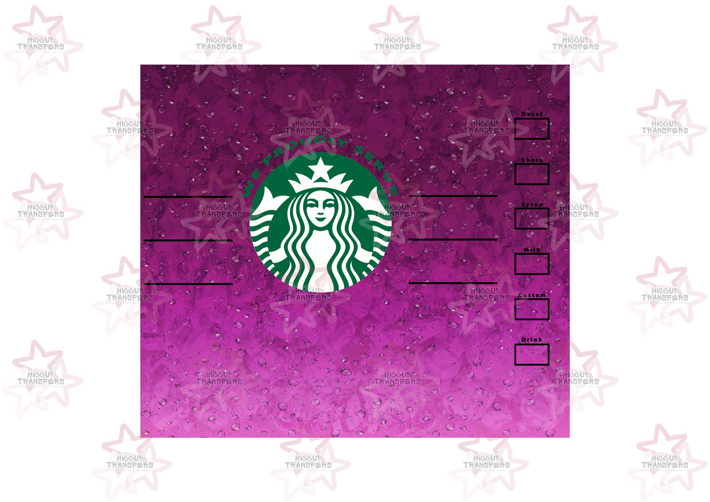 Starbies Purple Ombré Glitter | 20oz Tumbler Sublimation Wrap