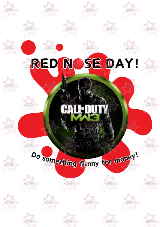 COD | DTF Transfer | Hiccup Exclusive Design | Red Nose Day