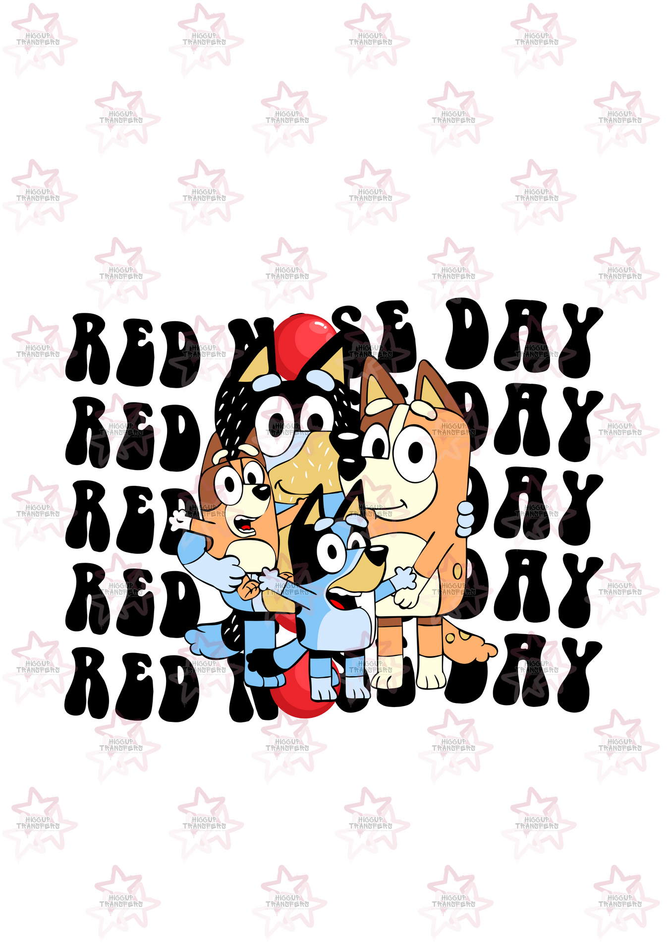 Blue Dog | DTF Transfer | Hiccup Exclusive Design | Red Nose Day Repea ...