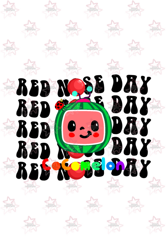 Coco | DTF Transfer | Hiccup Exclusive Design | Red Nose Day Repeated Pattern Retro