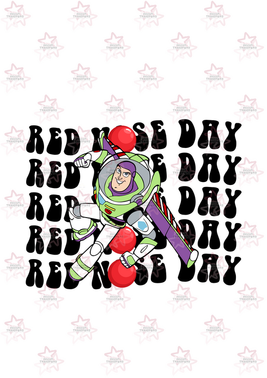 Buzz Toys | DTF Transfer | Hiccup Exclusive Design | Red Nose Day Repeated Pattern Retro