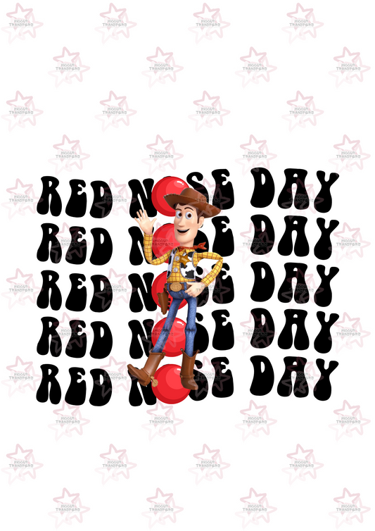 Woody Toys | DTF Transfer | Hiccup Exclusive Design | Red Nose Day Repeated Pattern Retro