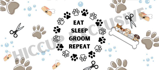 Dog Groomer - Eat Sleep Groom Repeat| 16oz Libbey Wrap | Hiccup Exclusive