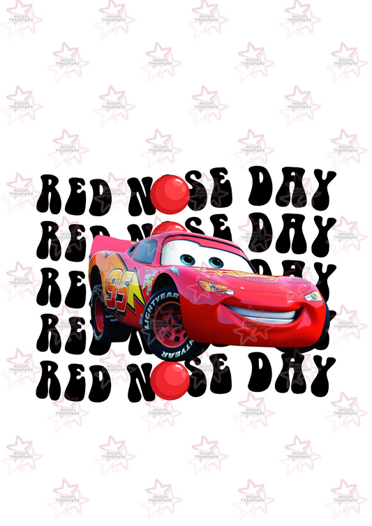 Car | DTF Transfer | Hiccup Exclusive Design | Red Nose Day Repeated Pattern Retro