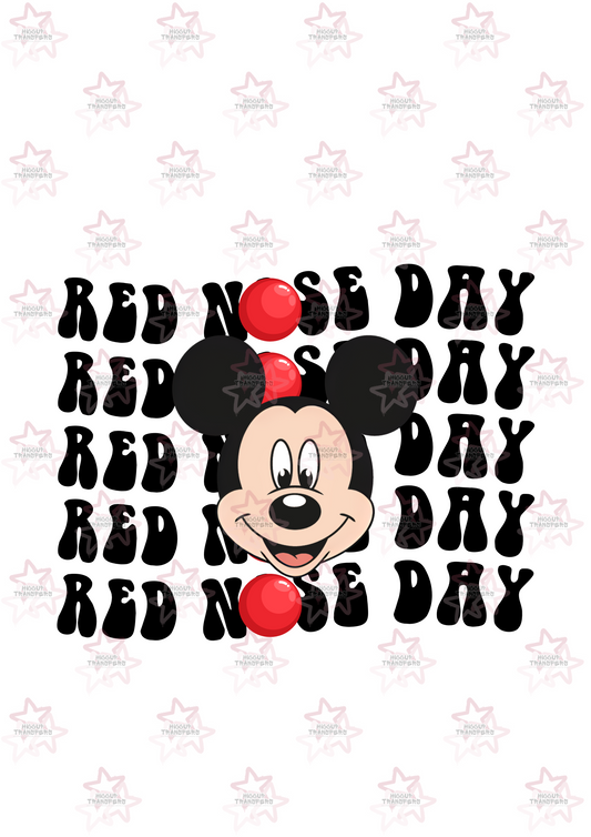 Mouse | DTF Transfer | Hiccup Exclusive Design | Red Nose Day Repeated Pattern Retro