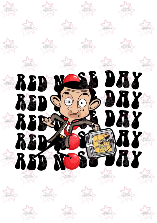 Mr Bean | DTF Transfer | Hiccup Exclusive Design | Red Nose Day Repeated Pattern Retro