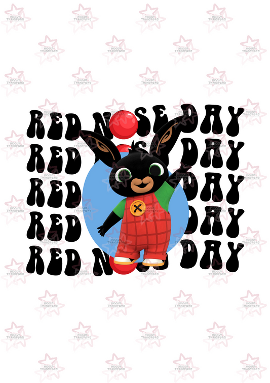 Bing | DTF Transfer | Hiccup Exclusive Design | Red Nose Day Repeated Pattern Retro