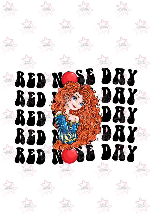 Princess 2 | DTF Transfer | Hiccup Exclusive Design | Red Nose Day Repeated Pattern Retro