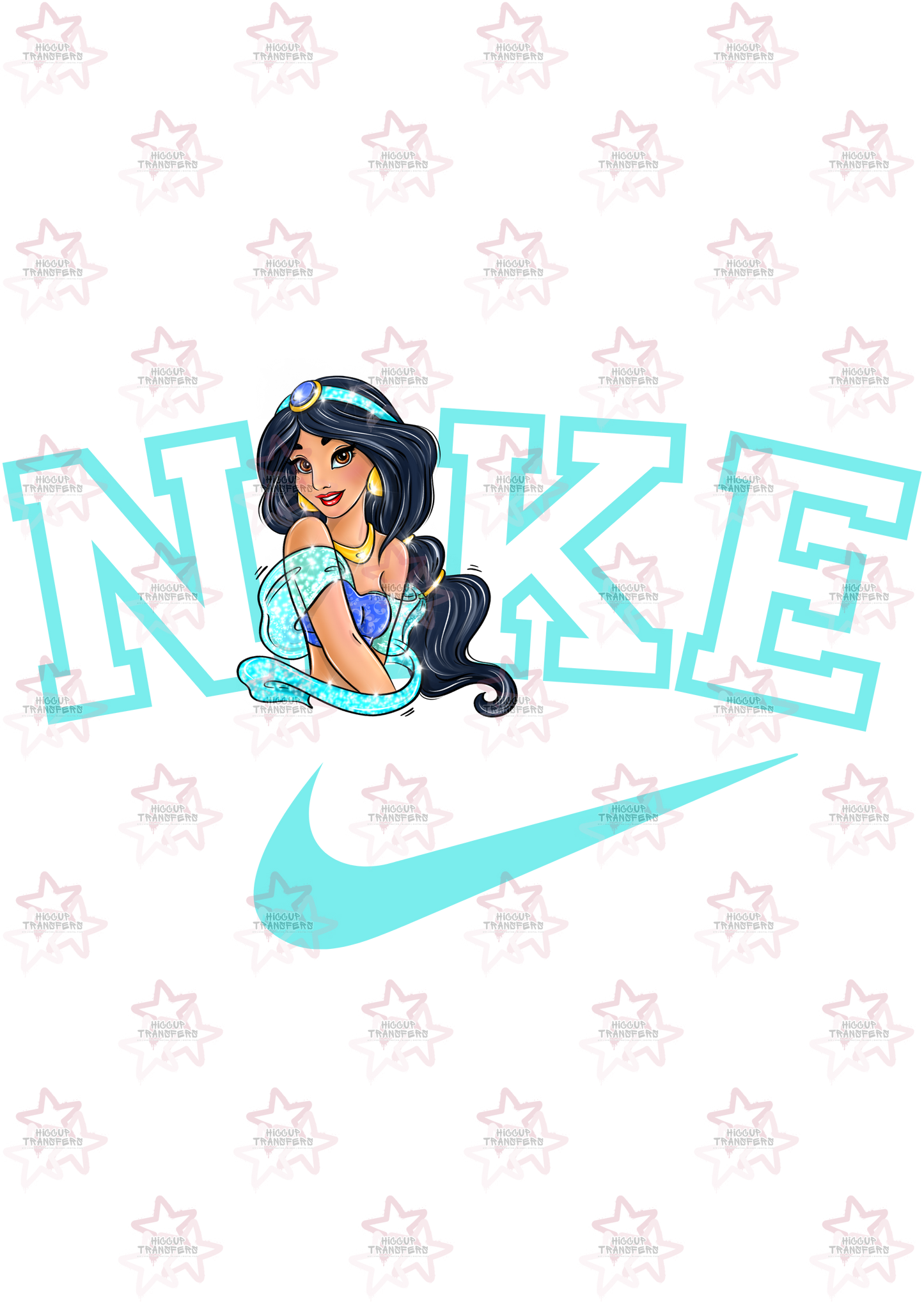 Turquoise Princess | DTF transfer | Hiccup Exclusive Design | Swoosh Tick