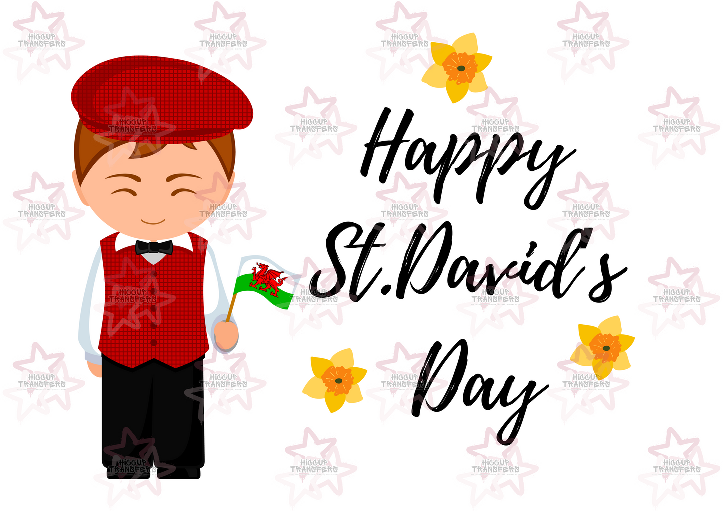 St. David’s Day With Man | UVDTF 3” / 6” / 8” Decal