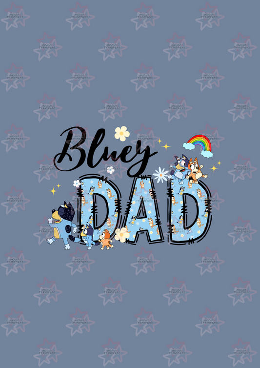 Blue Dog Dad Doodle Letters | DTF transfer | Hiccup Exclusive Design