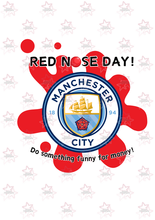 Man City | DTF Transfer | Hiccup Exclusive Design | Red Nose Day Football