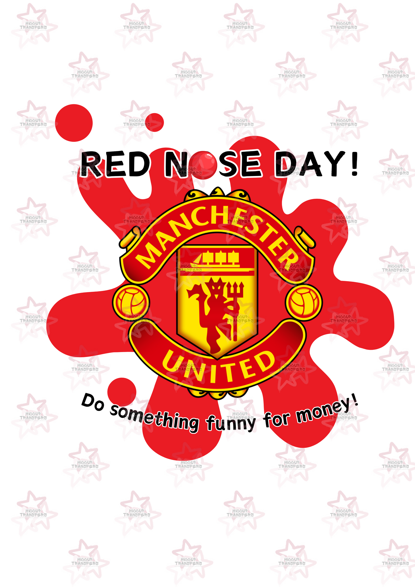 Man U | DTF Transfer | Hiccup Exclusive Design | Red Nose Day Football