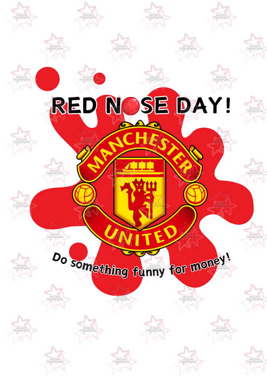 Man U | DTF Transfer | Hiccup Exclusive Design | Red Nose Day Football