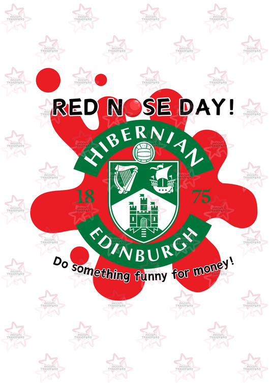 Hibs | DTF Transfer | Hiccup Exclusive Design | Red Nose Day Football