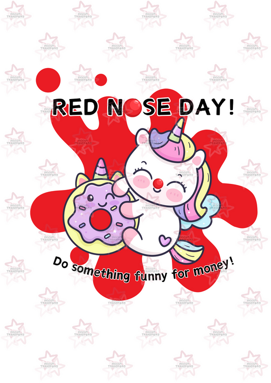 Unicorn | DTF Transfer | Hiccup Exclusive Design | Red Nose Day Football