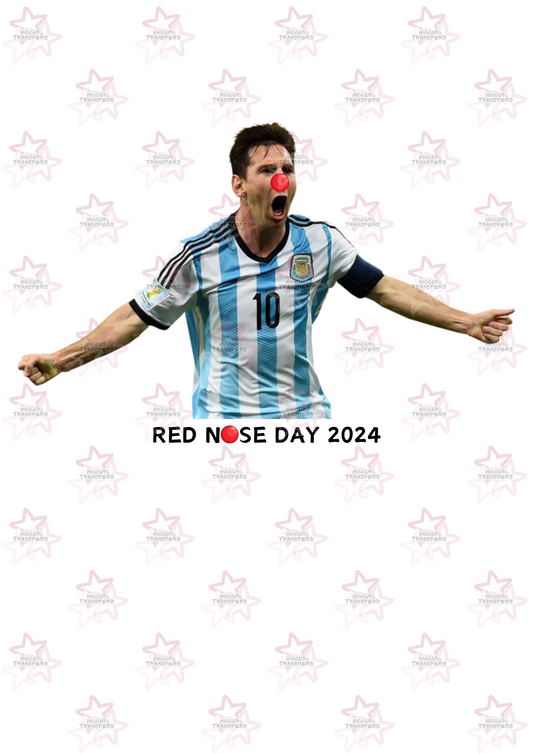 Messi | DTF Transfer | Hiccup Exclusive Design | Red Nose Day Football