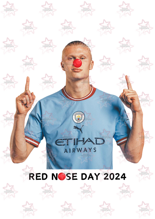 Haaland | DTF Transfer | Hiccup Exclusive Design | Red Nose Day Football