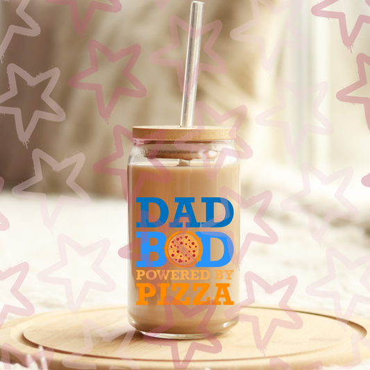 Dad Bod Powered By Pizza | Father's Day | UVDTF 3” Decal