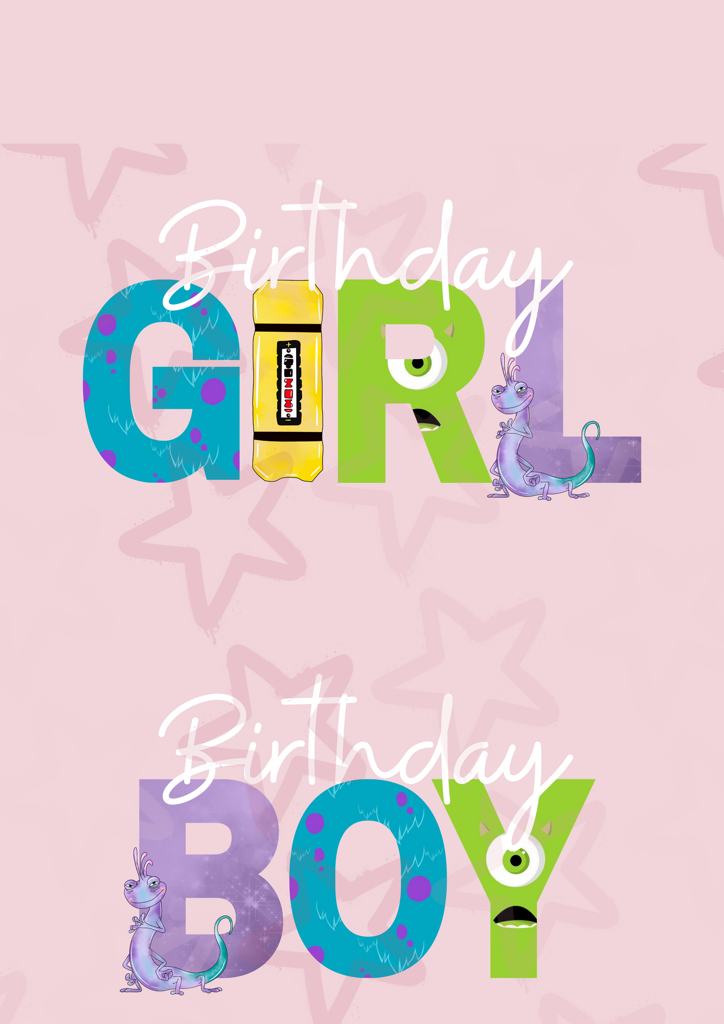Monsters Birthday Boy, Birthday Girl | Black & white available | Hiccup Exclusive | DTF transfer