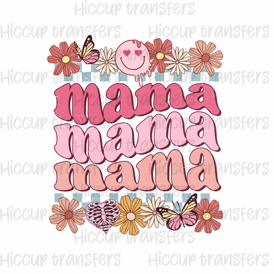 Dusty pink floral MAMA DTF transfer