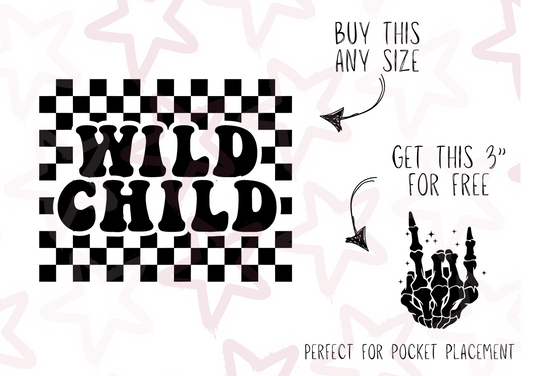 Wild Child Black | Kids Slogan Designs | DTF transfer