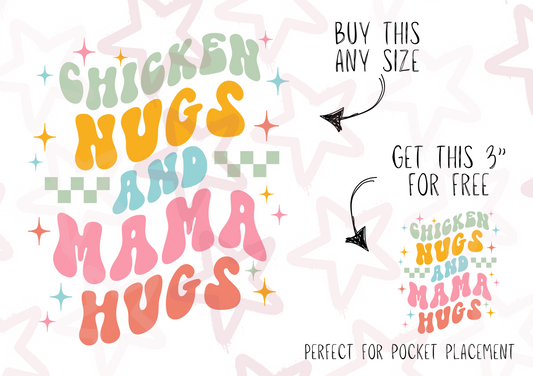 Chicken Nugs & Mama Hugs | Kids Slogan Designs | DTF transfer