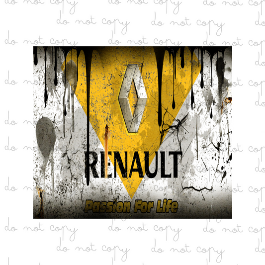 Renault Rust Effect | 20oz Tumbler Sublimation Wrap