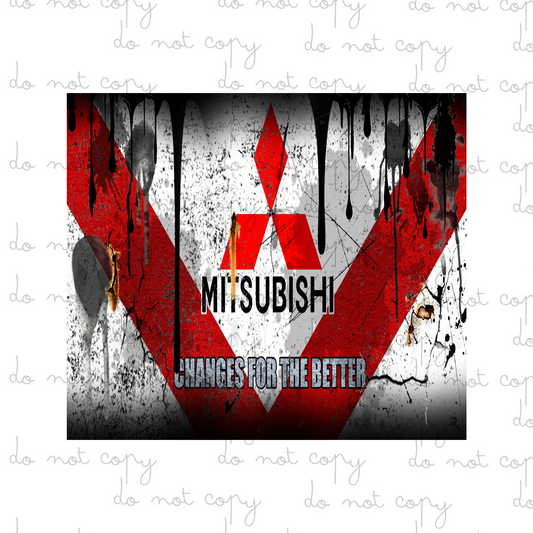 Mitsubishi Rust Effect | 20oz Tumbler Sublimation Wrap