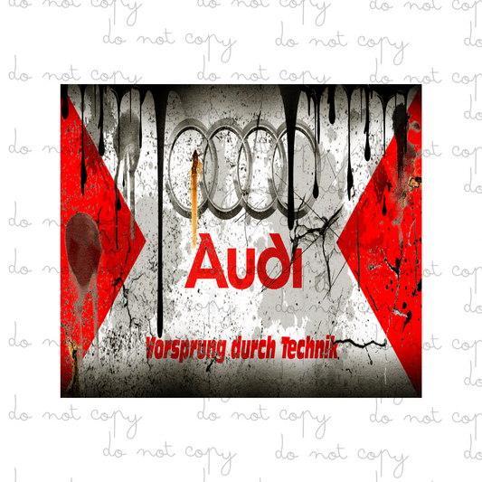 Audi Rust Effect | 20oz Tumbler Sublimation Wrap