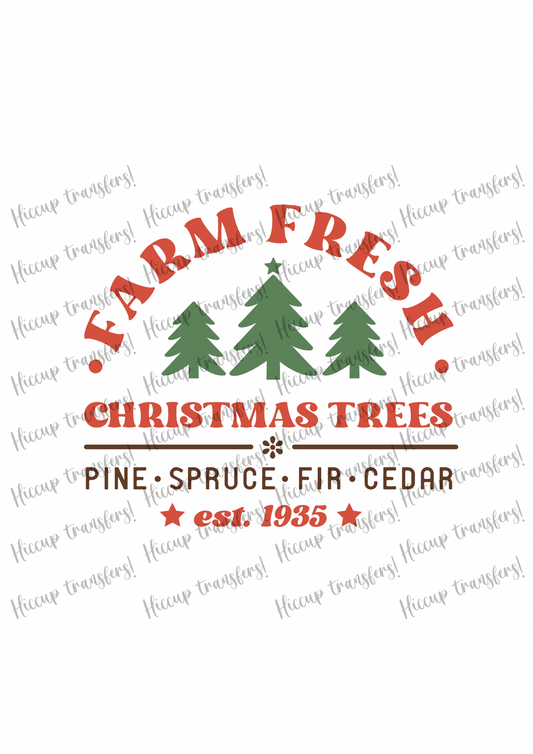 Farm Fresh Christmas Trees Christmas DTF transfer